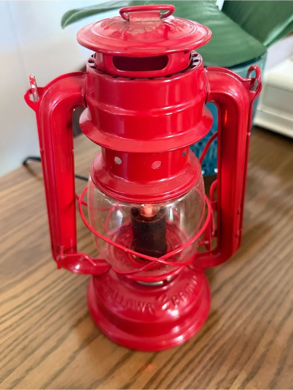 Red Vintage-Style Hurricane Lantern - Home Accent